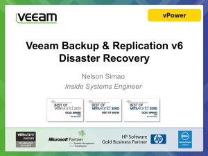 Veeam Backup & Replication v6 Disaster Recovery