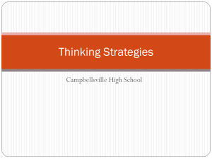 Thinking Strategies - Campbellsville Independent Schools