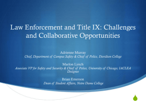 Law Enforcement and Title IX: Challenges and
