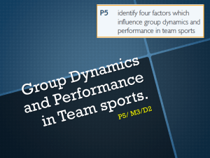 P5- Group dynamics and performance in team sports