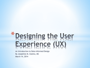 Designing the User Experience (UX): An Introduction to Data