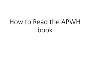 How to Read the APWH book