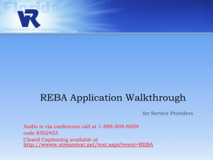 REBA Application Walkthrough