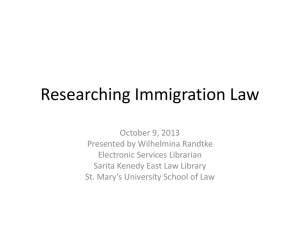 Powerpoint for Researching Immigration Law