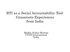 RTI as a Social Accountability Tool: Indian Experiences