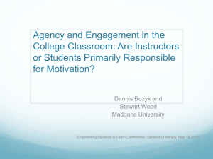 Agency and Engagement in the College Classroom