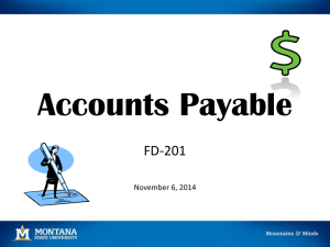 Accounts Payable FD-201 - Montana State University