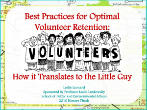Best Practices for Optimal Volunteer Retention: How it Translates to