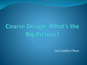 Course Design: What the Big Picture?
