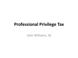 Professional Privilege Tax - Tennessee Association of Audiologists