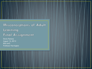 Misconceptions of Adult Learning – presentation