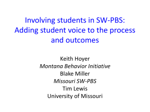 Involving students in SW-PBS: Adding student voice to the process