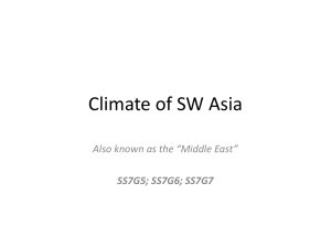 Climate of SW Asia