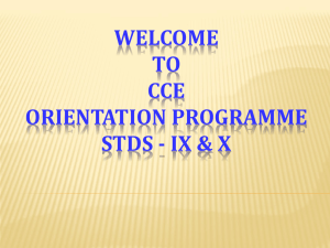 Welcome To CCE Orientation Programme stds