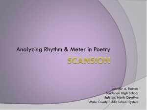 Rhythm and Scansion - Sanderson High School