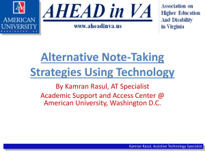 Alternative Note-Taking Strategies Using Technology