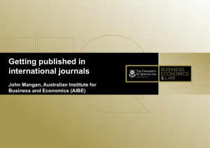 Getting published in international journals`, John Mangan