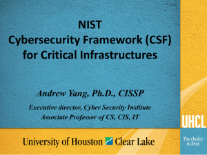 NIST Cybersecurity Framework (CSF) for Critical Infrastructures
