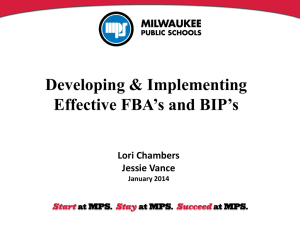 Functions of Behavior - Milwaukee Public Schools