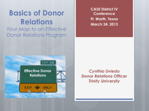 Basics of Donor Relations