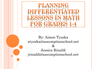 Planning Differentiated Lessons in Math
