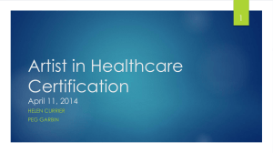 Artist in Healthcare Certification April 11, 2014