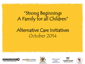 Strong Beginnings ACI Report - Alternative Care Initiatives