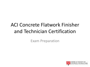 ACI Concrete Flatwork Finisher and Technician Certification