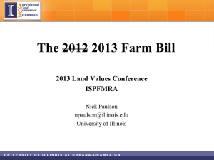 Nick Paulson – The 2013 Farm Bill