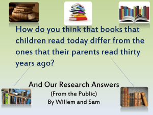 How do you think that books that children read today differ from the