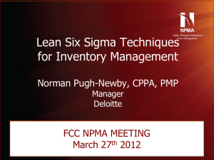 Lean Six Sigma Techniques for Inventory - Federal Center