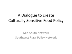 Creating Culturally Sensitive Food Policy