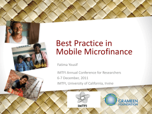 Best Practices in Mobile Microfinance