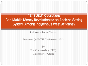 *E*SUSU* Operation: Can Mobile Money Revolutionise an