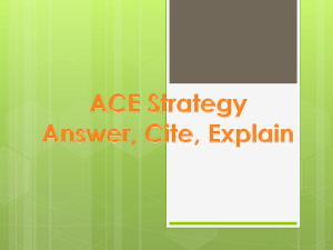 ACE Strategy Answer, Cite, Explain