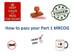 How to pass your Part 1 MRCOG pres