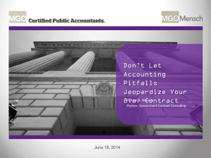 Don`t Let Government Accounting Pitfalls limit your 8(a) Opportunities