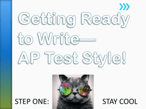 Getting Ready to Write* AP Test Style!