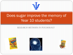 Does sugar improve the memory of Year 10 students?