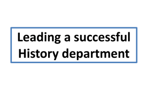 Leading a successful History department