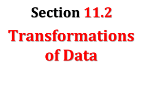 Trasformations of Data