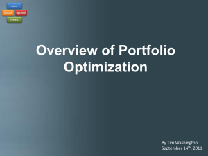 Portfolio Optimization Overview