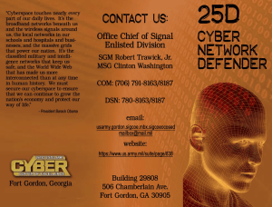 25D Cyber Network Defender Trifold
