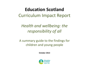 Curriculum Impact Review - Health and wellbeing