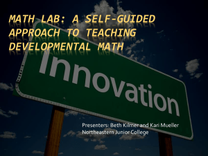 Math Lab: A Self-Guided Approach to Teaching