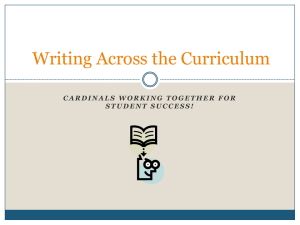 Writing Across the Curriculum - Harlingen CISD / Harlingen