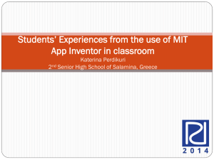 Students* Experiences from the use of MIT App Inventor