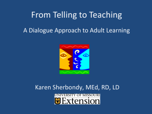 From Telling to Teaching - University of Missouri Extension