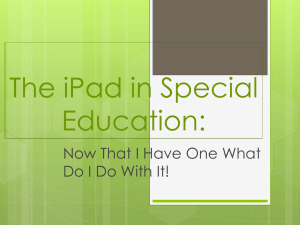 The iPad in Special Education