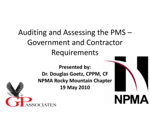 Auditing and Assessing the PMS - Denver Rocky Mt